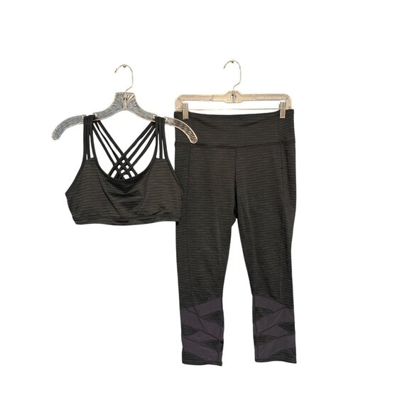 2 Pc Athleta Set Blue Sports Bra & Crop Legging Med - Picture 7 of 7
